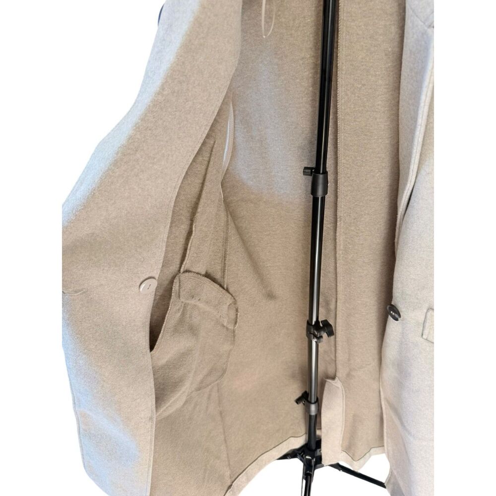 ZARA Soft Beige Double Breasted Sleeveless Long Waistcoat Vest Coat Small - Picture 8 of 8